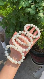 和田玉白玉手链手串 玉质温润细腻